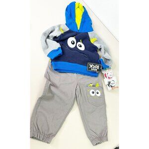 Boys Rock (12 Month) Monster Outfit + Pacifiers (6-18mo) Hoodie & Pants Lot New!